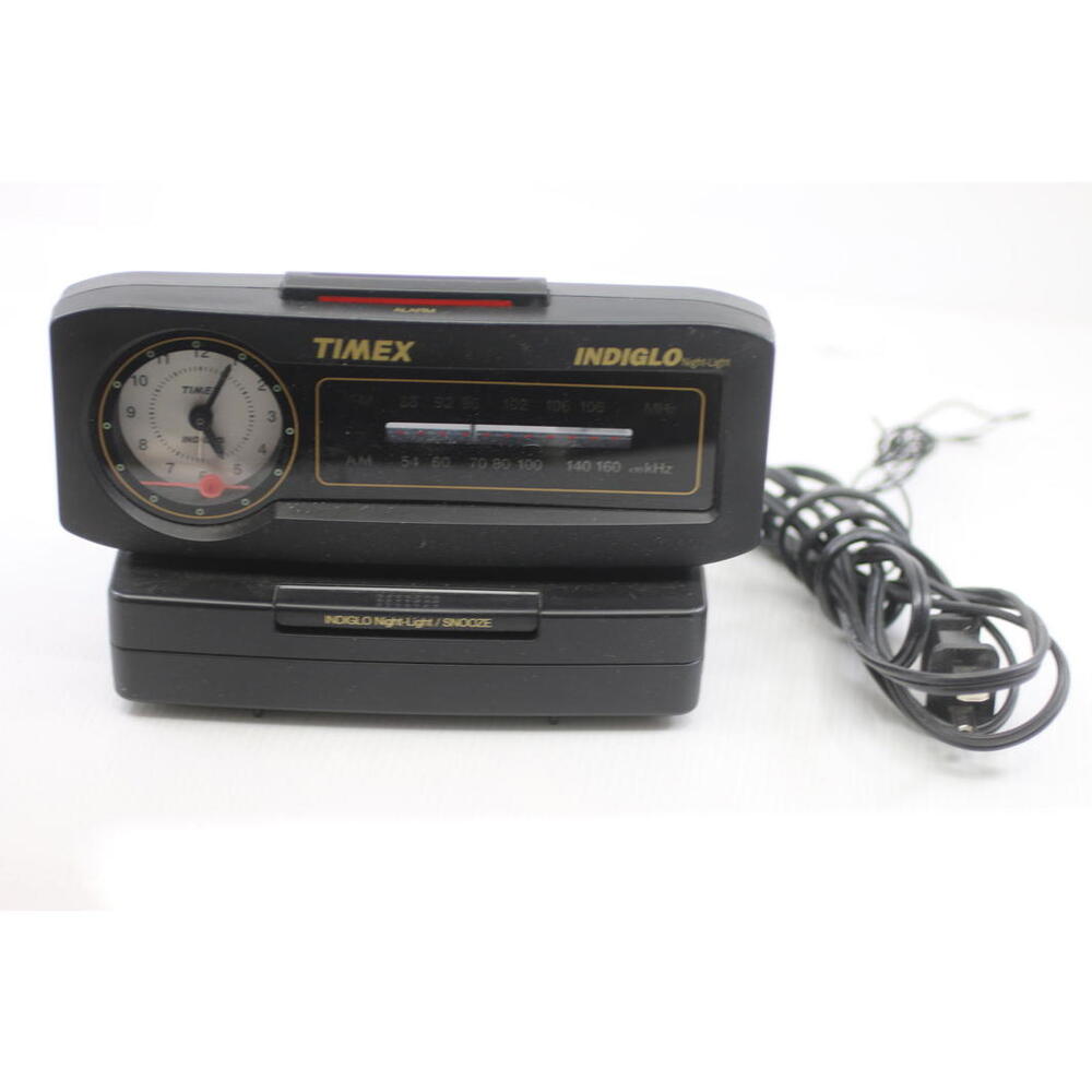 Vintage Timex Indiglo Alarm Clock Radio AM/FM – Analog Dial – Tested Working